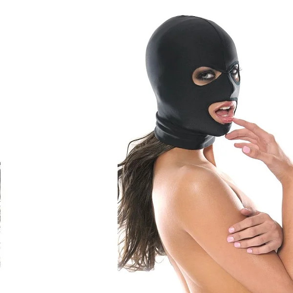Masca-cagula Fetish Elastica, Negru