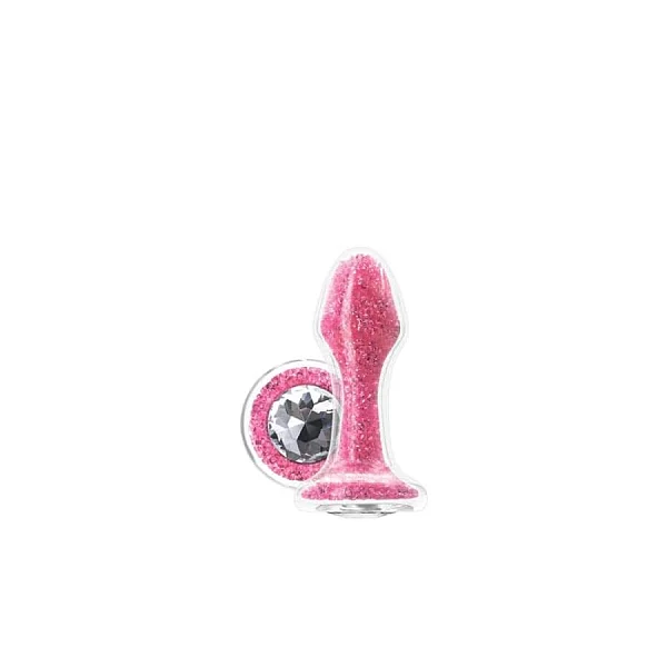 Dop Anal Din Sticla Stardust Glam, Roz, 9.5 Cm