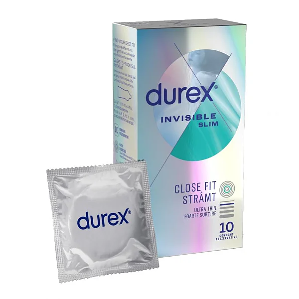 Prezervative Durex Invisible Slim Fit, 10 Buc