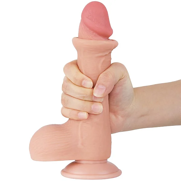 Dildo Realistic Sliding Skin Dual Layer Iii, Natural, 19 Cm