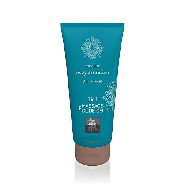 Lubrifiant + Gel Pentru Masaj Body Sensation Masculine Amber, 200 Ml