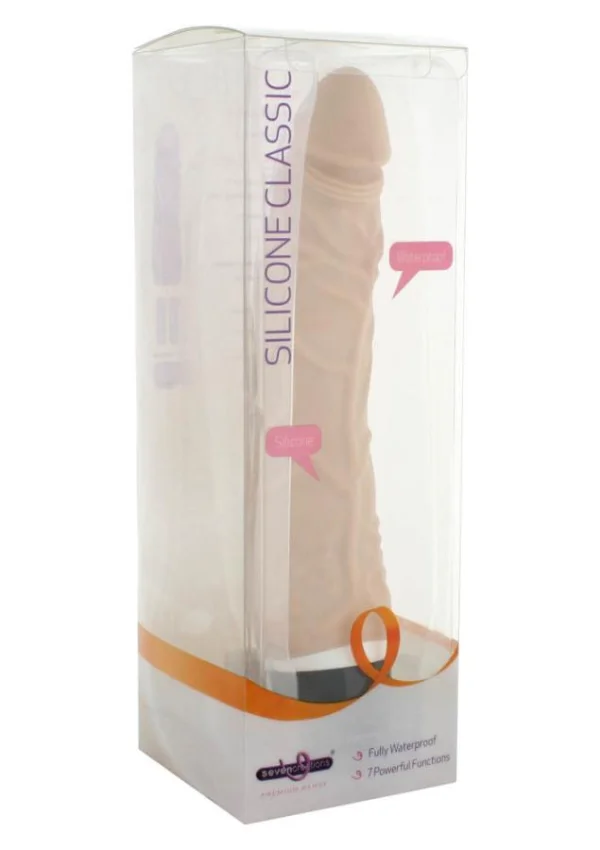 Vibrator Realistic Silicone Classic, Beige, 21 Cm