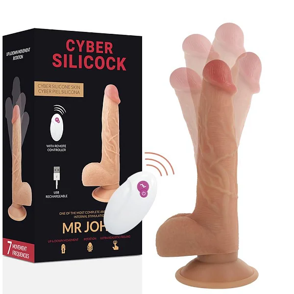 Vibrator Realistic Cu Telecomanda Cyber Silicock Mr John 23.88/16.5 X 4.3 Cm