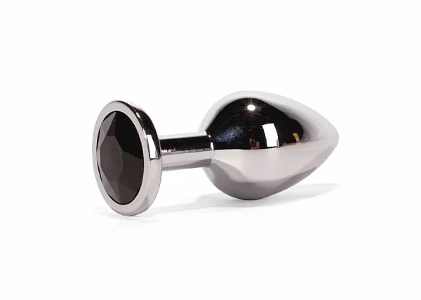 Dop Anal Cu Bijuterie Secret Shade Metal L, Argintiu + Negru, 9.5 Cm