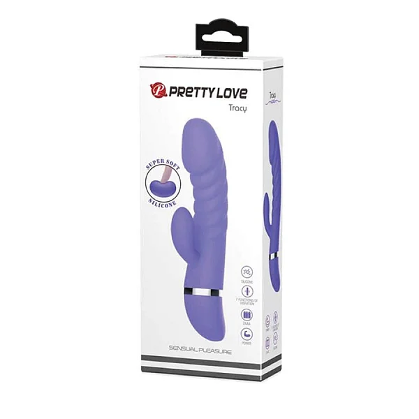 Vibrator Rabbit Tracy, Albastru, 18.5 Cm