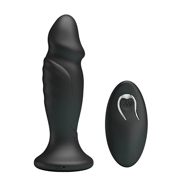 Dop Anal Cu Vibratii Mr. Play Super Power I, Negru, 12 Cm