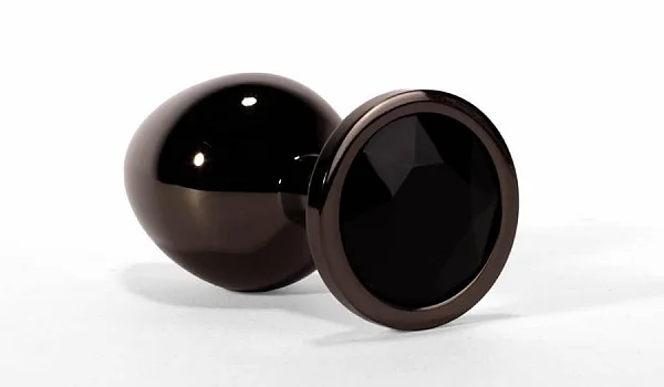 Dop Anal Cu Bijuterie Secret Shine Metal S, Metalic + Negru, 7 Cm