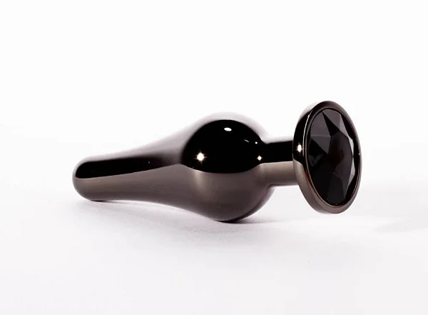 Dop Anal Cu Bijuterie Secret Shine S, Metalic + Negru, 9 Cm