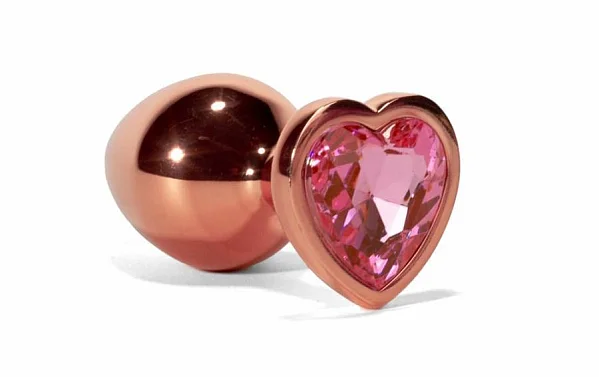 Dop Anal Cu Bijuterie Secret Shine Metal L, Auriu + Roz, 9.5 Cm
