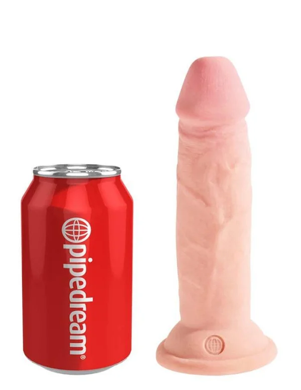 Dildo Clasic Cu Ventuza King Cock Triple Density, Natural, 15 Cm