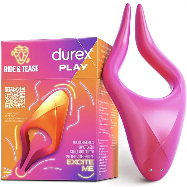 Vibrator Cuplu Durex Ride & Tease - Stimulator Pentru Multiple Zone Erogene