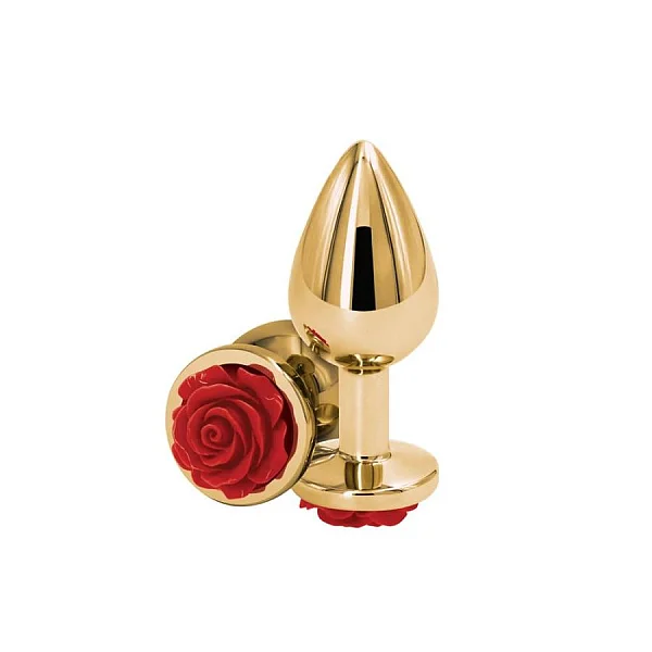 Dop Anal Rear Assets Rose, Auriu+rosu, Medium, 8.5 Cm