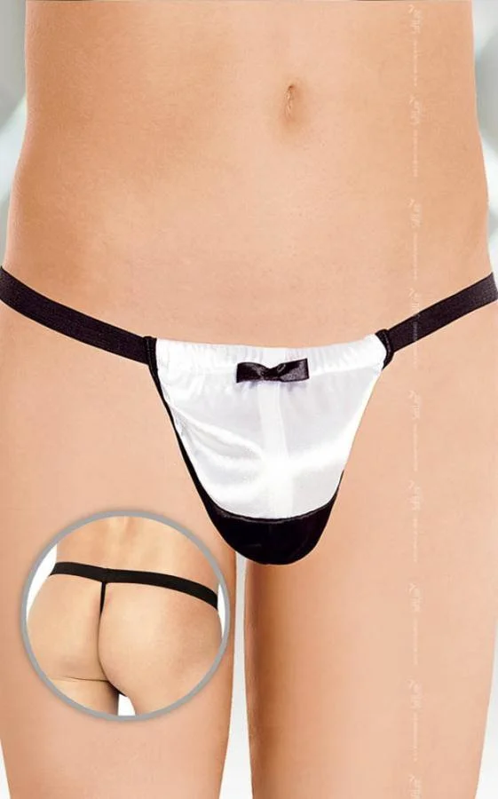 Chiloti Fantezie String Papion, Negru, S/l