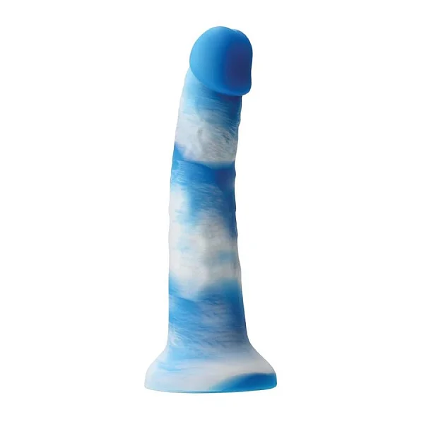 Dildo Clasic Colours Pleasures Yum Yum, Albastru, 20 Cm