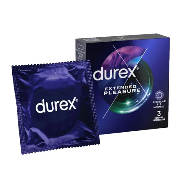 Prezervative Durex Extended Pleasure, 3 Buc