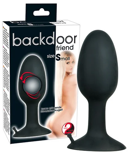 Dop Anal Backdoor Friend Small, Negru, 9 Cm