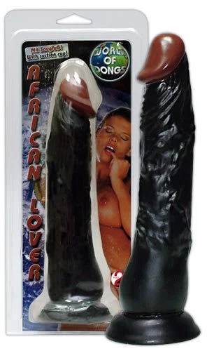 Dildo African Lover Dong, Negru, 23 Cm