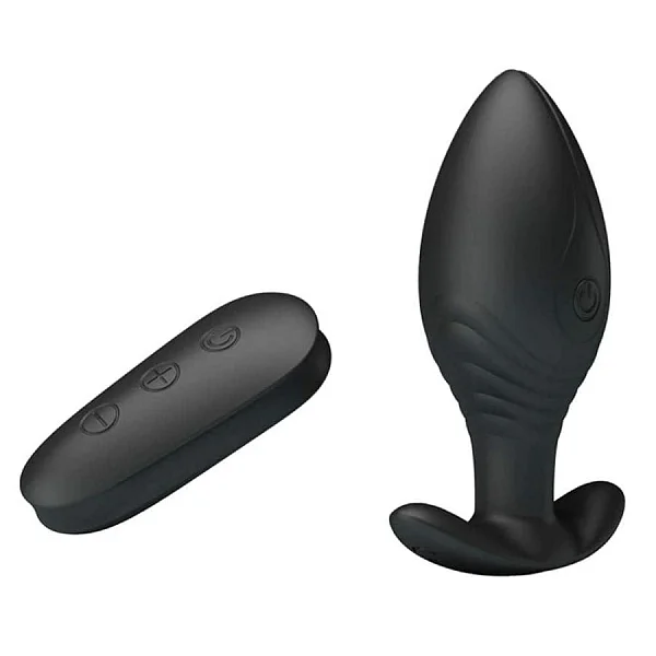 Dop Anal Cu Vibratii Royal Pleasure Regina, Negru, 9 Cm