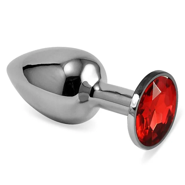 Dop Anal Cu Bijuterie Rosebud Classic Metal, Rosu, 6.5 Cm