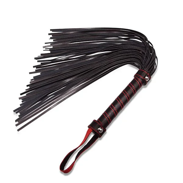 Bici Bondage Fetish Beginners Flogger, Negru+rosu, 45 Cm