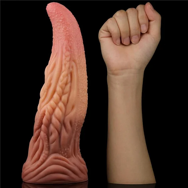 Dildo Clasic Dual-layered Platinum Silicone Tongue, Multicolor, 25 Cm