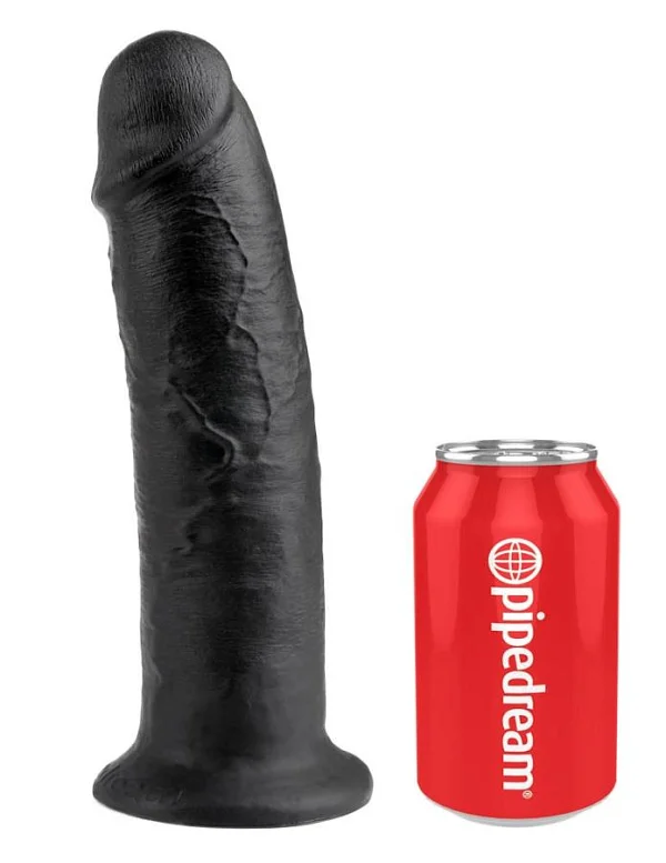 Dildo Realistic Cu Ventuza King Cock, Negru, 25 Cm
