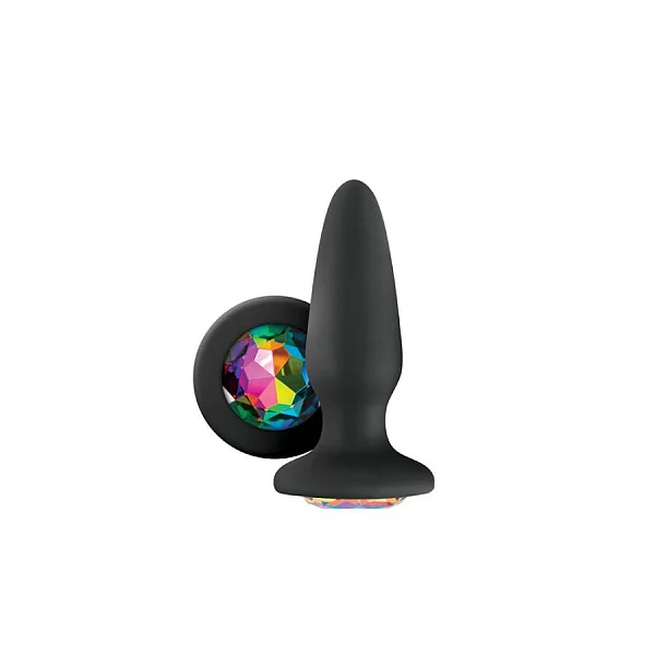 Dop Anal Cu Bijuterie Glams, Rainbow, 10 Cm