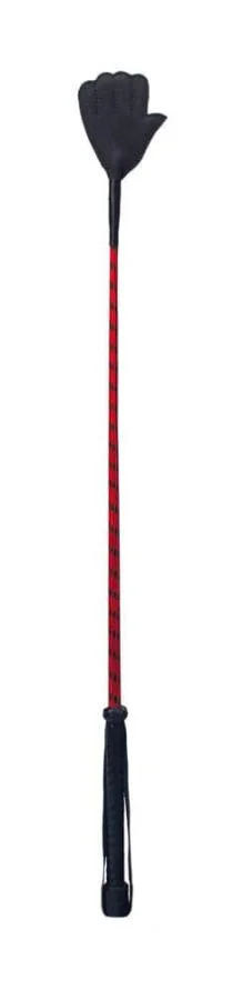 Cravasa Din Piele, Negru + Rosu, 66 Cm