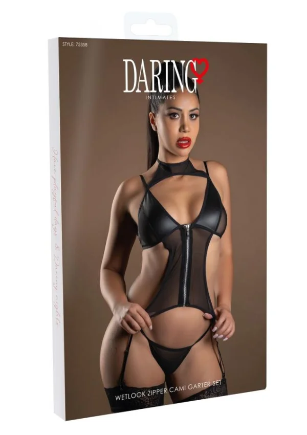 Set Top Cu Jartiera Si Tanga Wetlook Daring Intimates