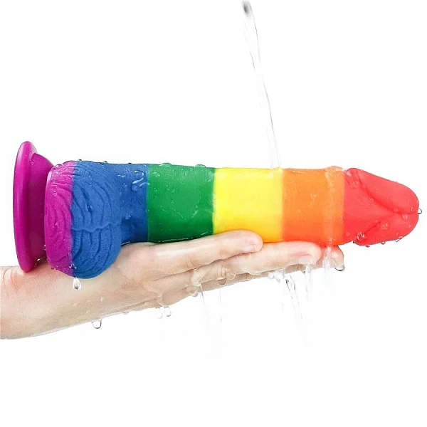 Dildo Clasic Cu Ventuza Prider, Multicolor, 19.5 Cm