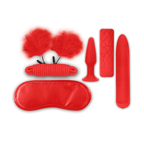 Set Accesorii Erotice The Mean Couple Romance Ii, Rosu, 5 Piese