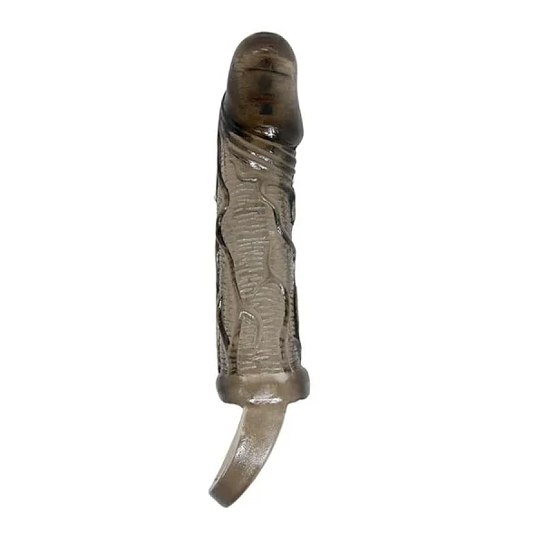Extensie/manson Penis Cu Vibratii, Fumuriu, 13.5 Cm