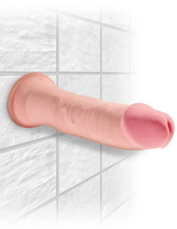 Dildo Clasic Cu Ventuza King Cock Triple Density, Natural, 22.5 Cm