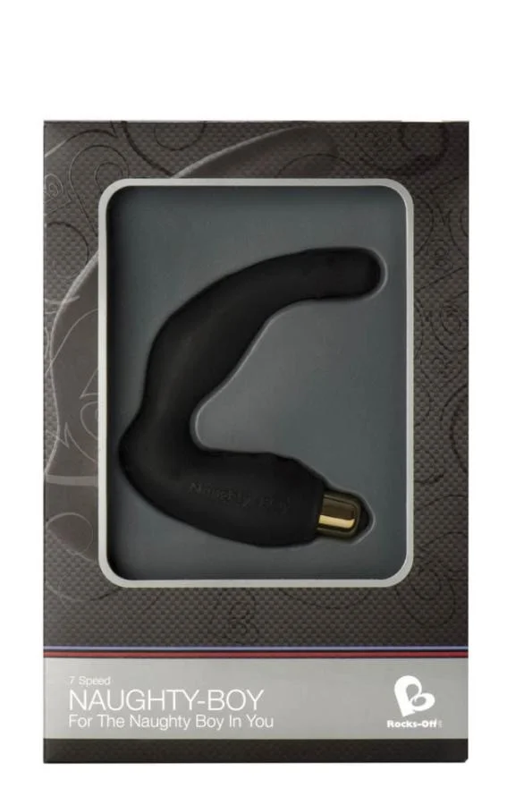 Vibrator Anal Naughty-boy 7 Viteze, Negru, 11.5 Cm