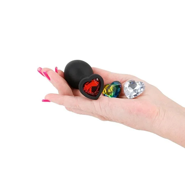 Dop Anal Cu Bijuterii Glams Xchange  Heart, Medium, 8 Cm