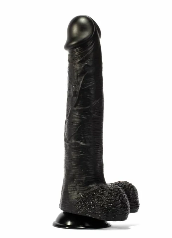 Dildo Realistic Cu Ventuza Geoff, Negru, 30 Cm