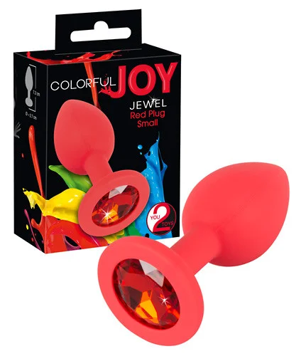 Dop Anal Colorful Joy Jewel, Rosu, 7 Cm
