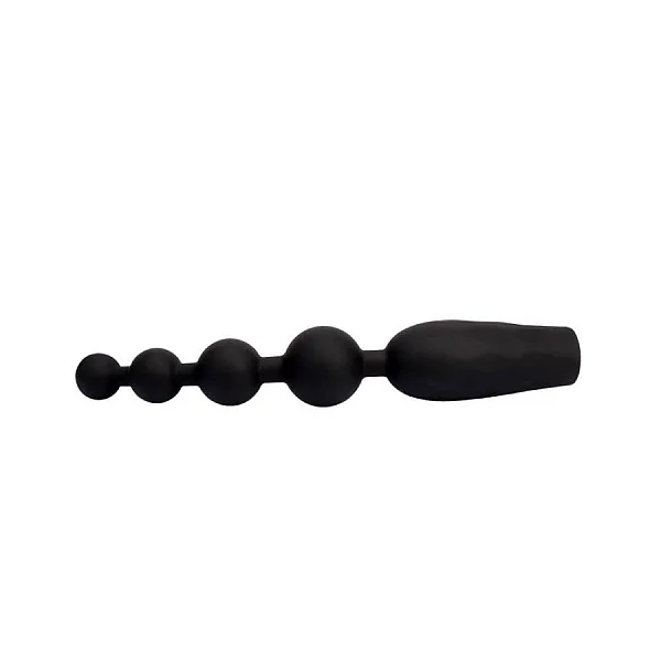 Bile Anale Cu Vibratii Bumpy Bead, Negru, 18.5 Cm