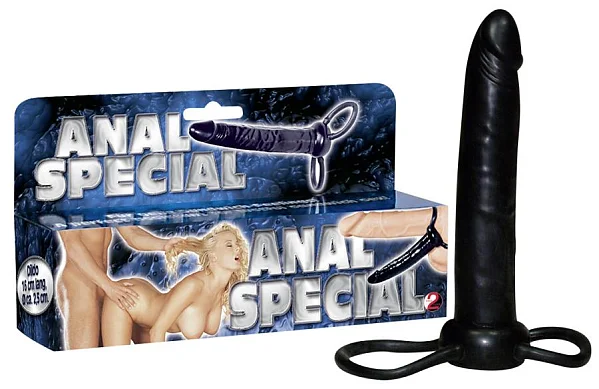 Strap-on Anal Pentru Barbati, Negru, 16 Cm