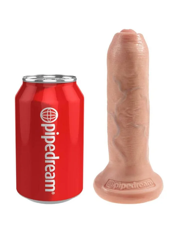 Dildo Clasic Cu Ventuza King Cock Necircumcis, Natural, 15 Cm