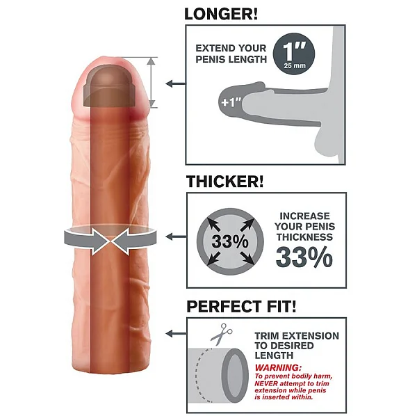 Extensie/manson Penis Perfect 1 Extension, Natural, +2.5 Cm