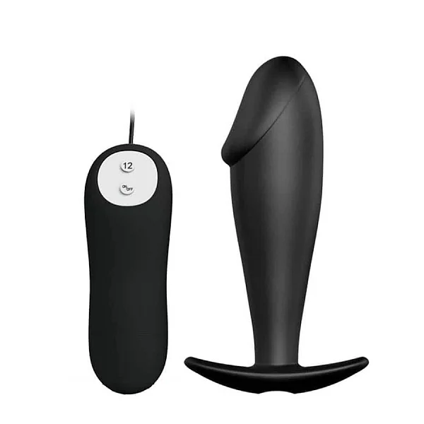 Dop Anal Cu Vibratii, Negru, 10 Cm