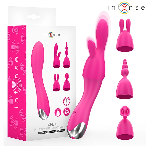 Vibrator Cher Intense, Capete Interschimbabile Roz