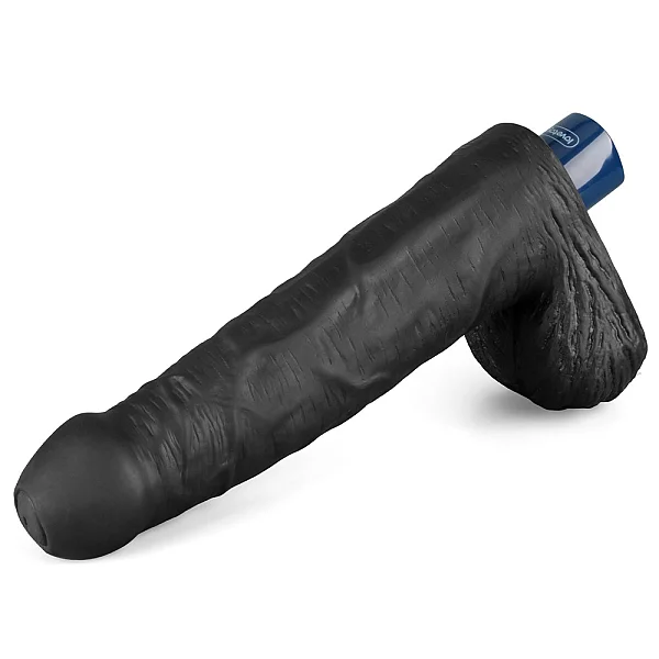 9" Real Softee Rechargeable Vibrating Dildo(black)_b15o50_4