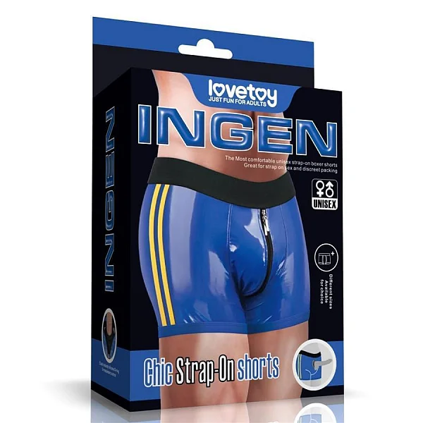Boxeri-suport Pentru Strap-on Chic, Albastru, S/m (talie 80-90 Cm)