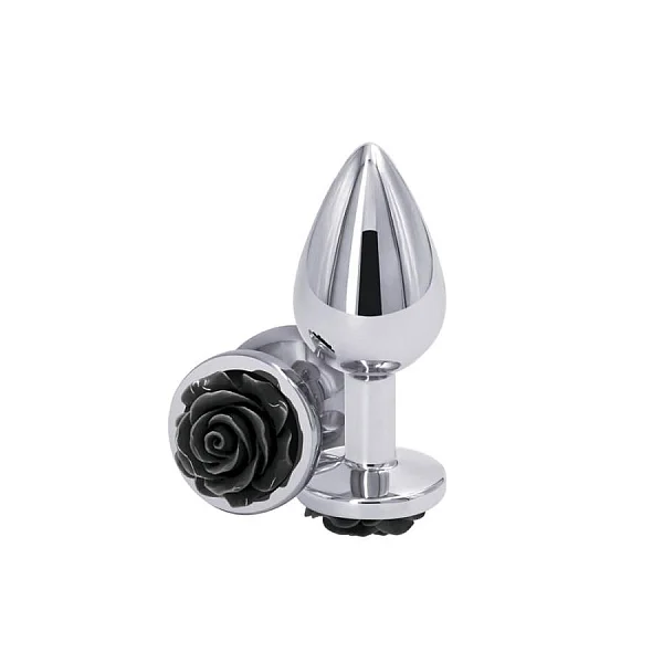 Dop Anal Rear Assets Rose, Argintiu+negru, Medium, 8.5 Cm