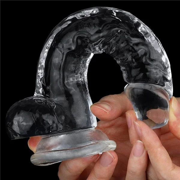 Dildo Clasic Cu Ventuza, Transparent, 19 Cm