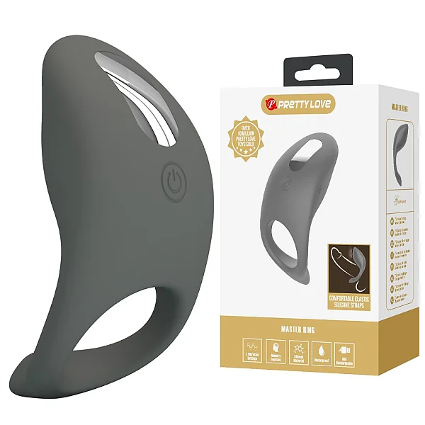 Inel Penis Cu Vibratii Master Ring Ii, Cenusiu
