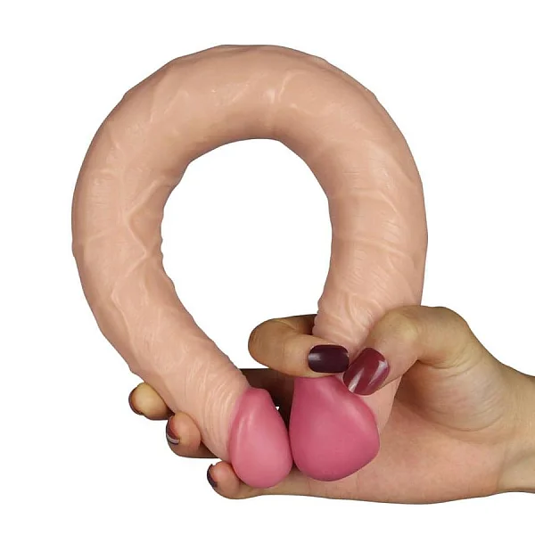 Dildo Realistic Dubla Penetrare Ladykiller, Natural, 35.5 Cm