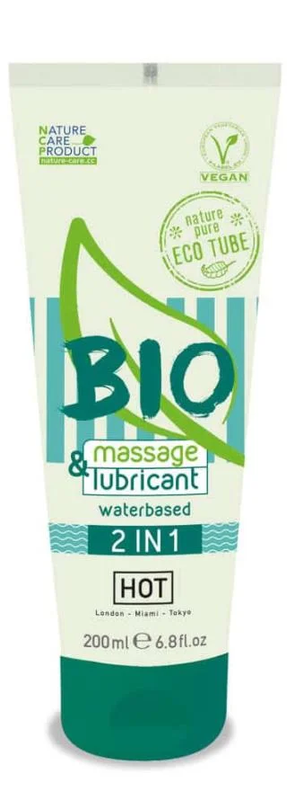 Lubrifiant + Gel De Masaj Pe Baza De Apa Bio 2 In 1, 200 Ml